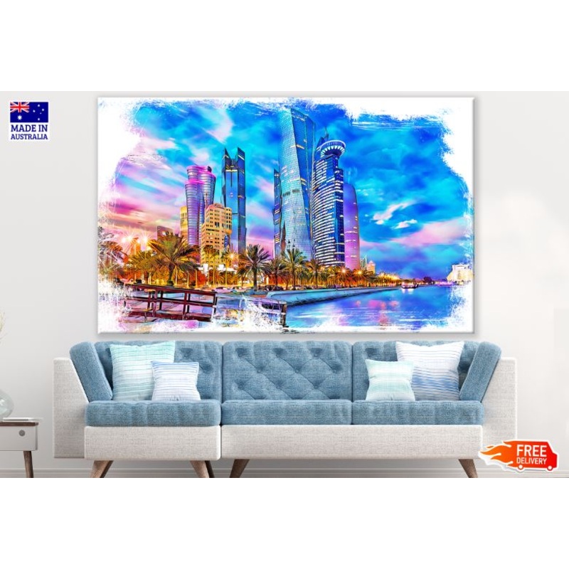 City Buildings Abstract Design Print 100% Australian Made
