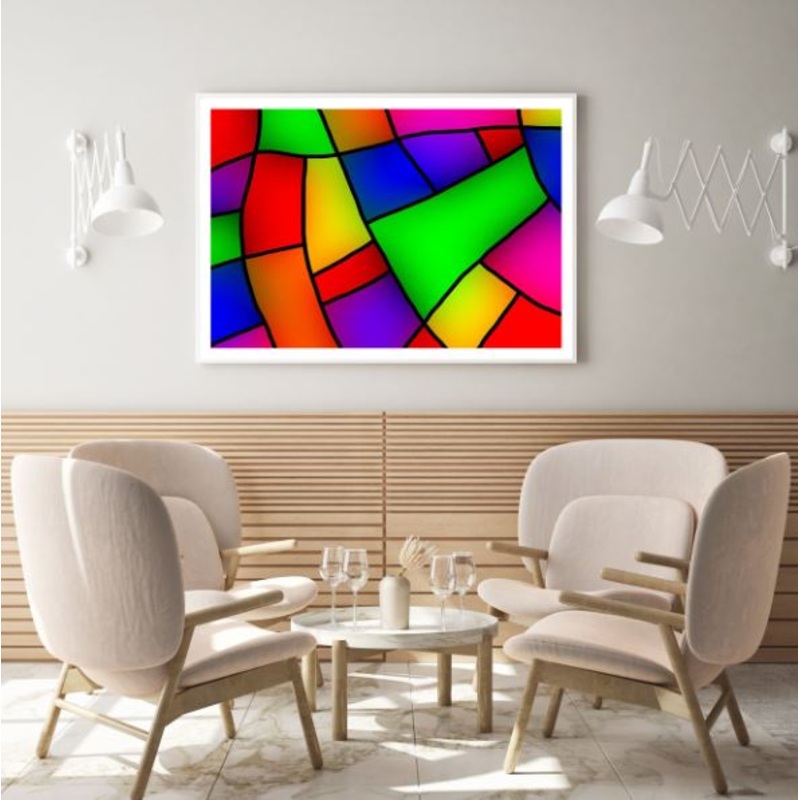 Colorful Abstract Mosaic Design Home Decor Premium Quality Poster Print Choose Your Sizes
