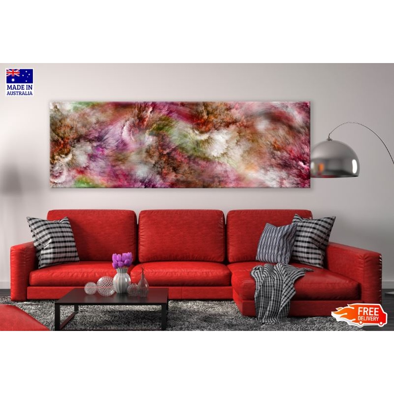 Panoramic Canvas Colorful Abstract Design High Quality 100% Australian Made Wall Canvas Print Ready to Hang