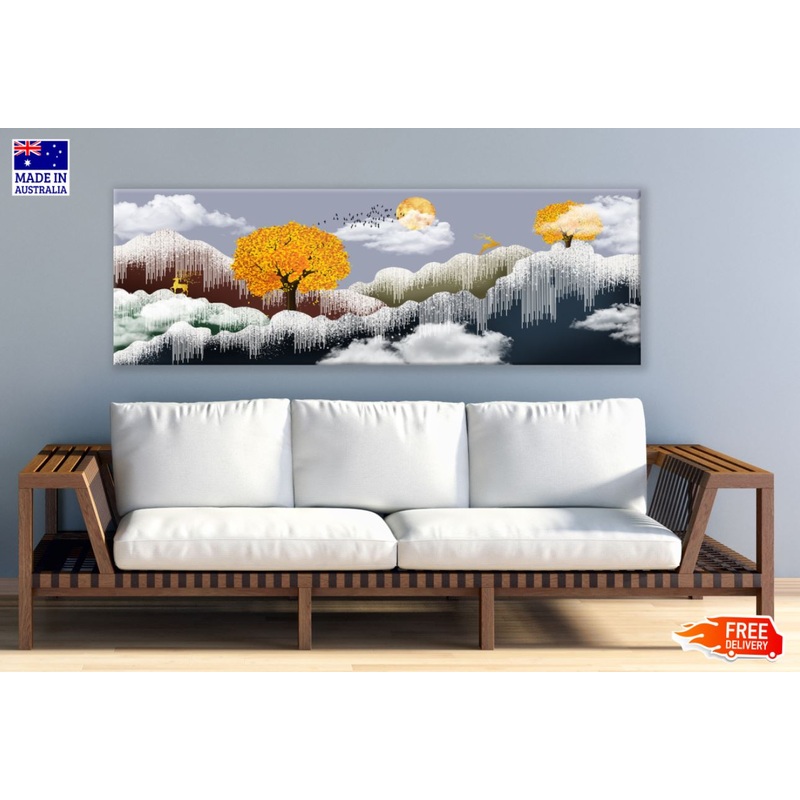 Panoramic Canvas Nature Landscape Abstract Design High Quality 100% Australian made wall Canvas Print ready to hang
