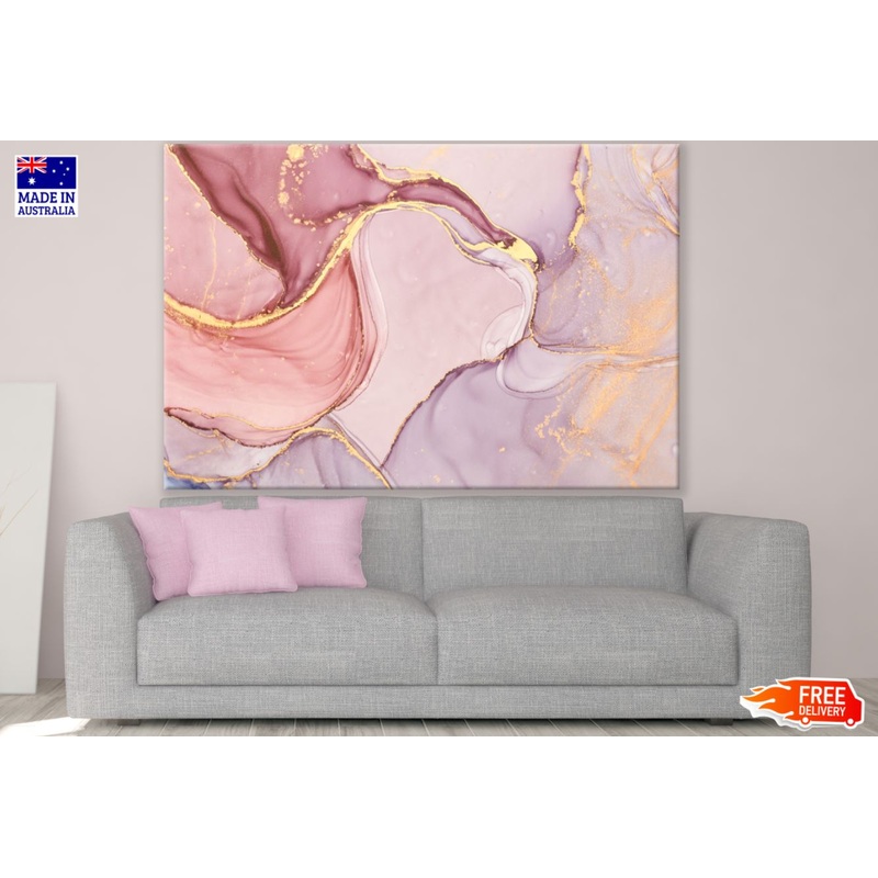 Pink & Brown Abstract Design Print 100% Australian Made