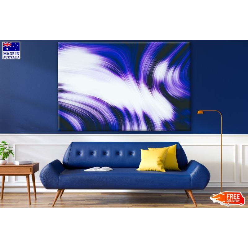 Purple White & Blue Abstract Design Print 100% Australian Made