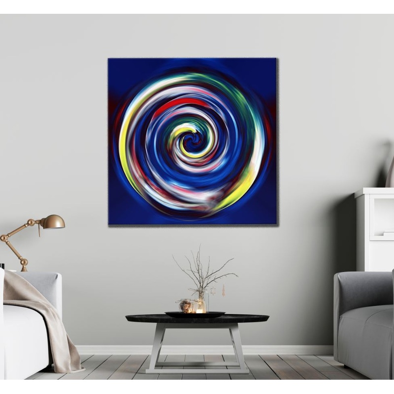 Square Canvas Colorful Abstract Spiral Design High Quality Print 100% Australian Made