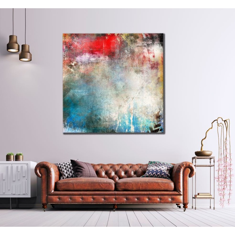 Square Canvas Colorful Watercolor Abstract Design High Quality Print 100% Australian Made