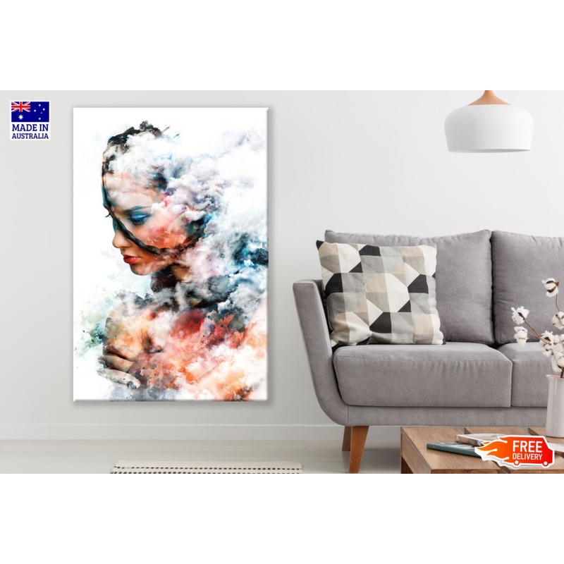 Woman Face Portrait Abstract Painting Design Print 100% Australian Made