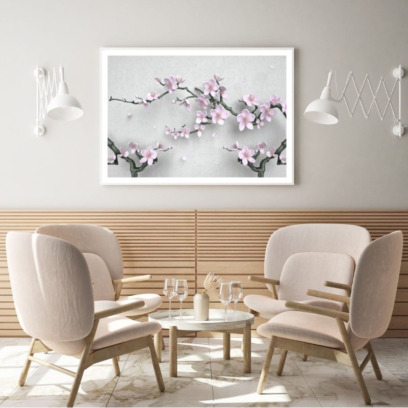 3D Flower Tree Branch Design Home Decor Premium Quality Poster Print Choose Your Sizes