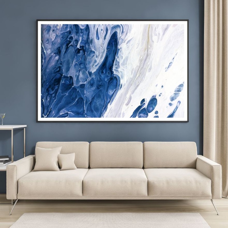 Blue & White Abstract Design Home Decor Premium Quality Poster Print Choose Your Sizes