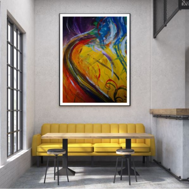 Colorful Abstract Oil Painting Home Decor Premium Quality Poster Print Choose Your Sizes