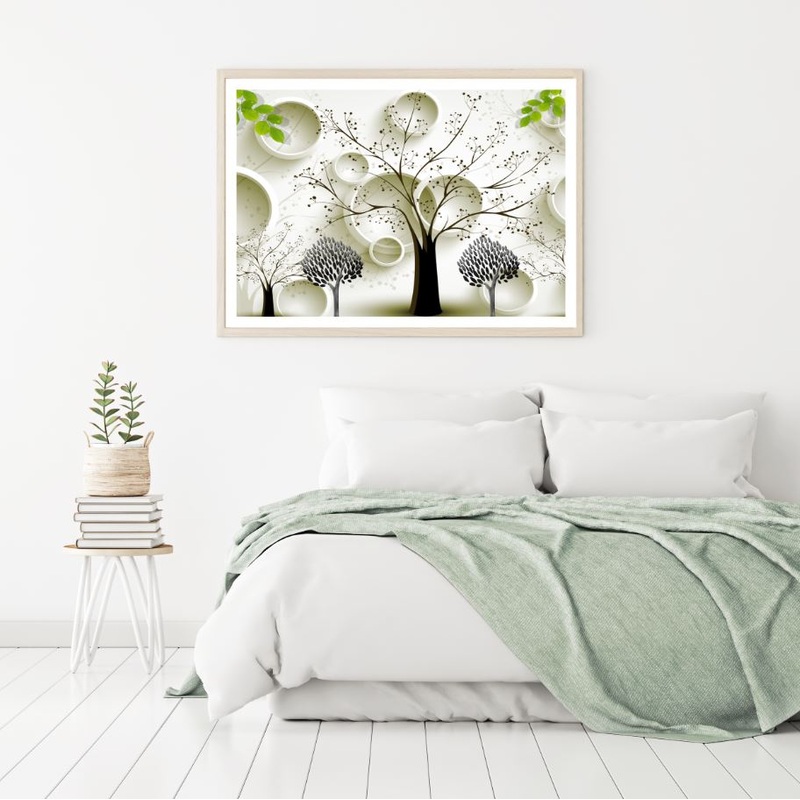 Trees & Circle 3D Design Home Decor Premium Quality Poster Print Choose Your Sizes