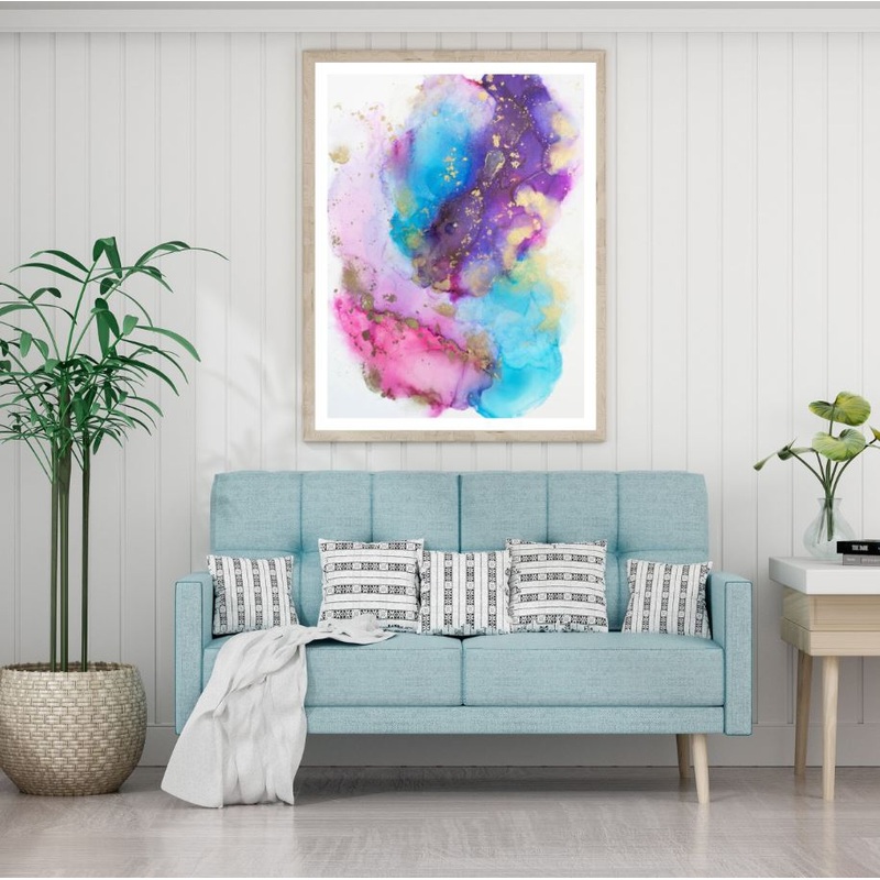 Blue Pink & Purple Abstract Home Decor Premium Quality Poster Print Choose Your Sizes