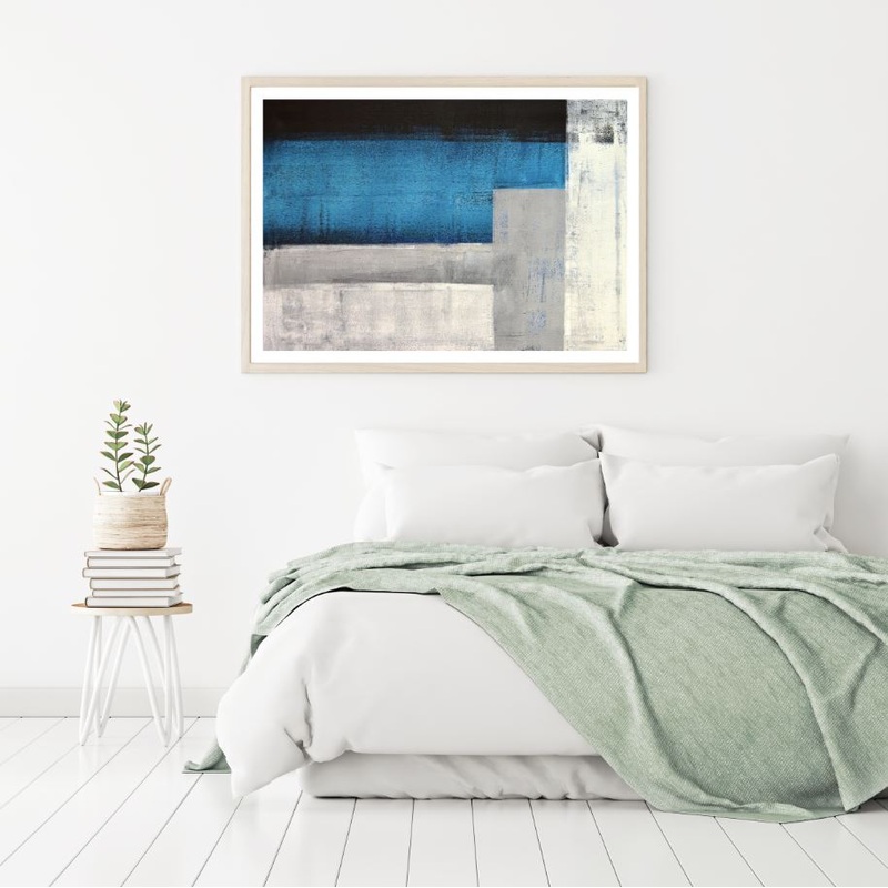 Blue White & Black Abstract Paint Home Decor Premium Quality Poster Print Choose Your Sizes