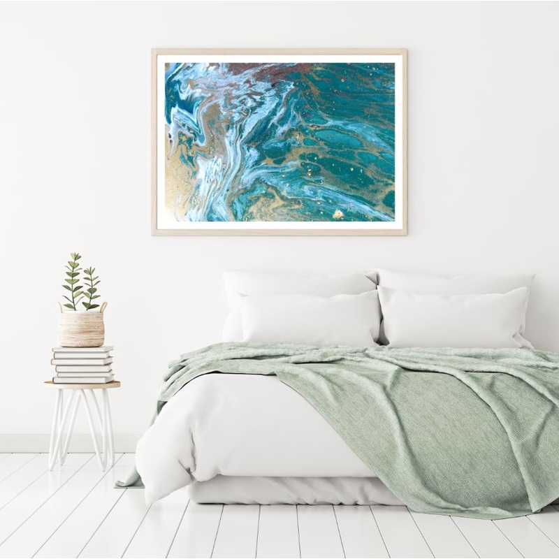 Brown Gold & Green Abstract Art Home Decor Premium Quality Poster Print Choose Your Sizes