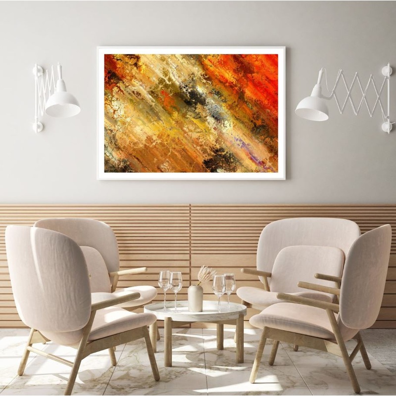 Colorful Abstract Orange Design Home Decor Premium Quality Poster Print Choose Your Sizes