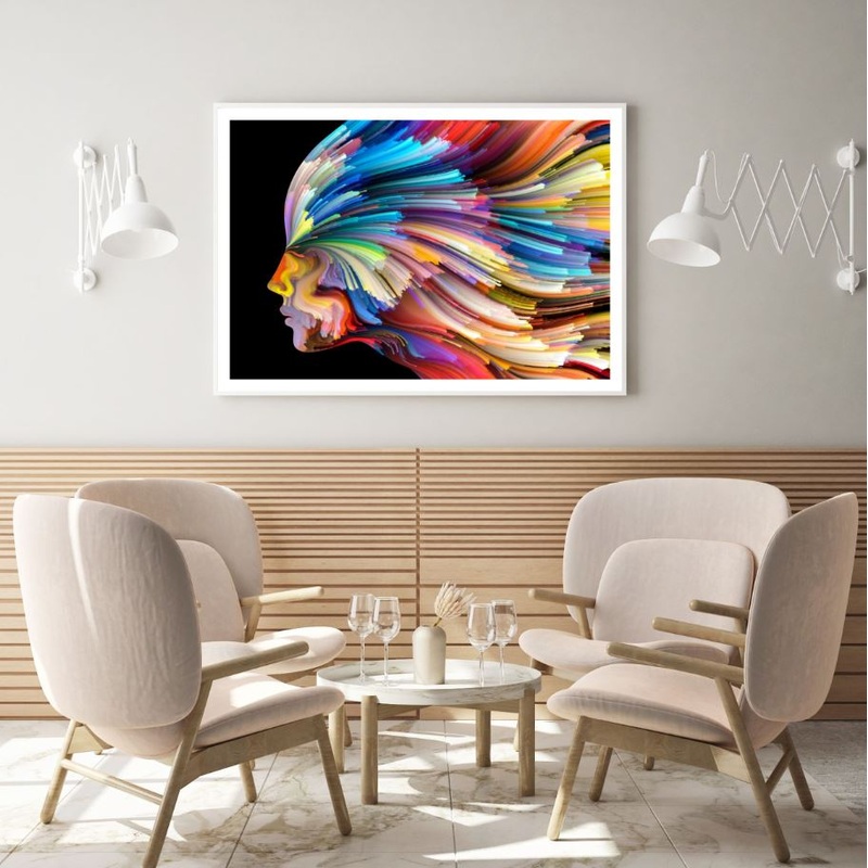Colorful Abstract Woman Portrait Home Decor Premium Quality Poster Print Choose Your Sizes