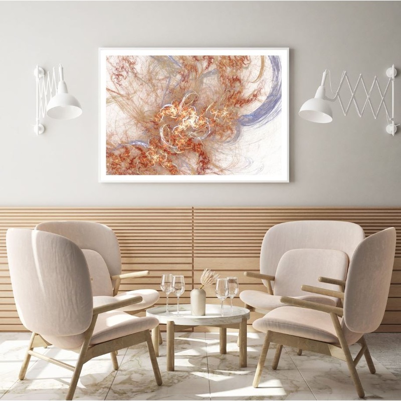Orange Abstract Fractal Design Home Decor Premium Quality Poster Print Choose Your Sizes