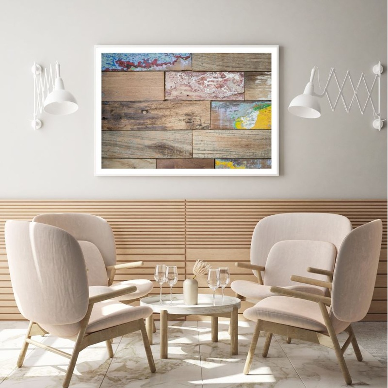 Paint on Wood Closeup Photorgaph Home Decor Premium Quality Poster Print Choose Your Sizes