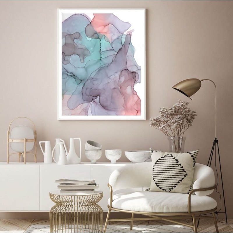Pink Green Abstract Paint Design Home Decor Premium Quality Poster Print Choose Your Sizes