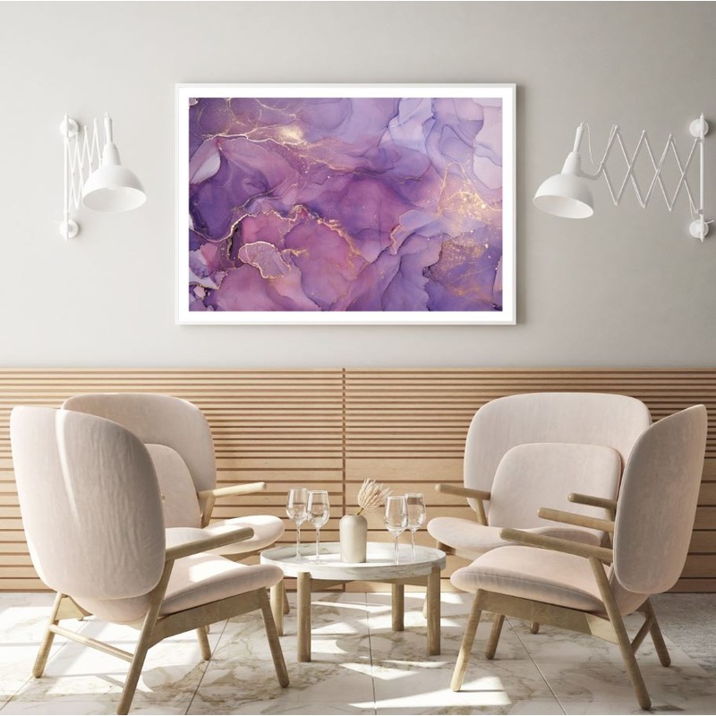 Pink Purple & Gold Abstract Home Decor Premium Quality Poster Print Choose Your Sizes