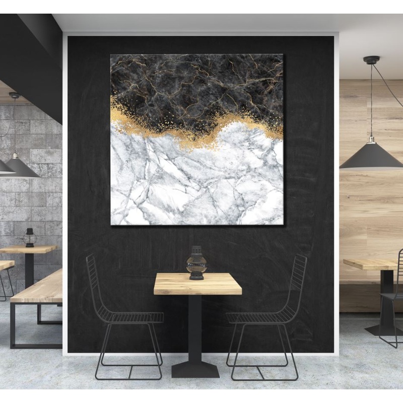 Square Canvas Brown Grey & Gold Abstract Design High Quality Print 100% Australian Made
