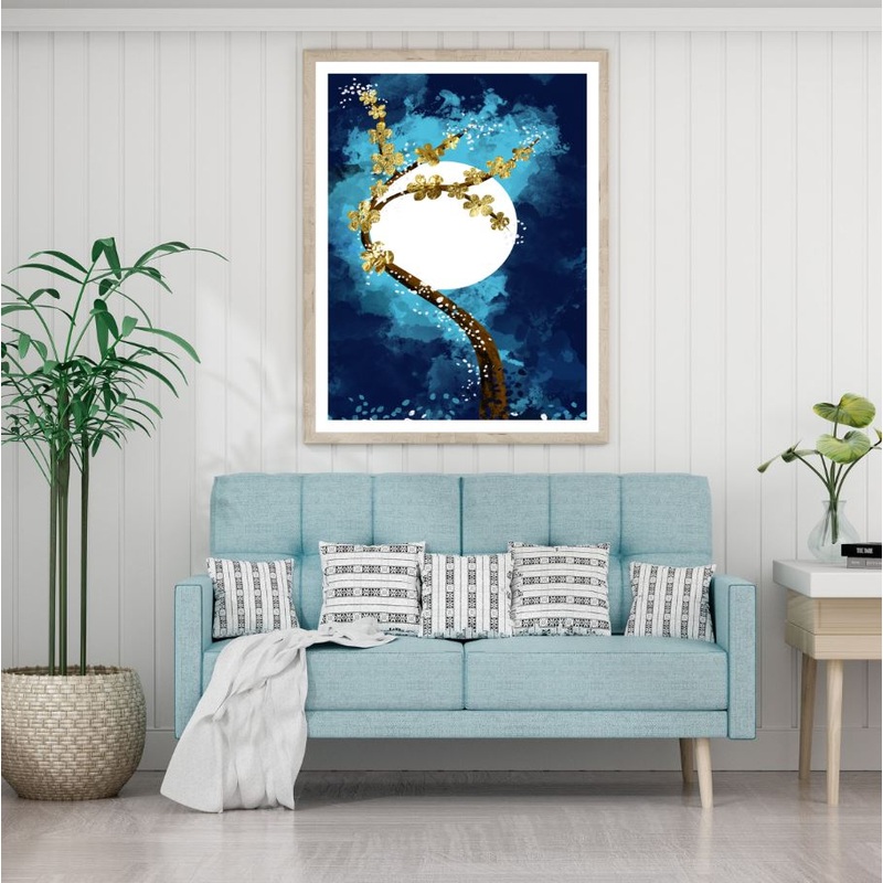 Tree & Moon Abstract Design Home Decor Premium Quality Poster Print Choose Your Sizes
