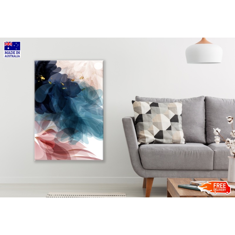 Abstract Blue Pink Visual Art Design Print 100% Australian Made