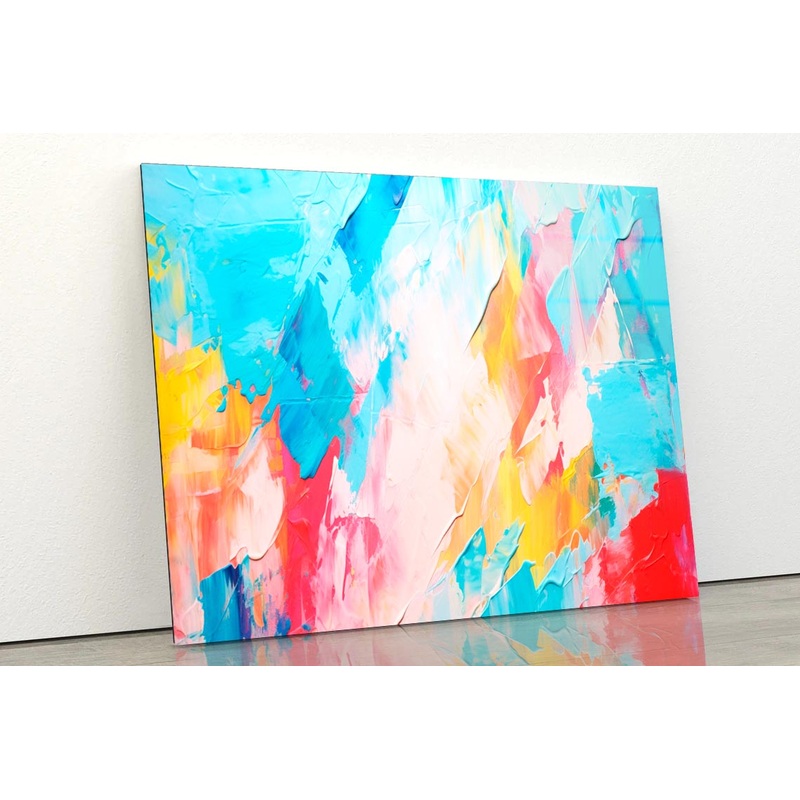 Abstract Colorful Oil Painting  Acrylic Glass Print Tempered Glass Wall Art 100% Made in Australia Ready to Hang