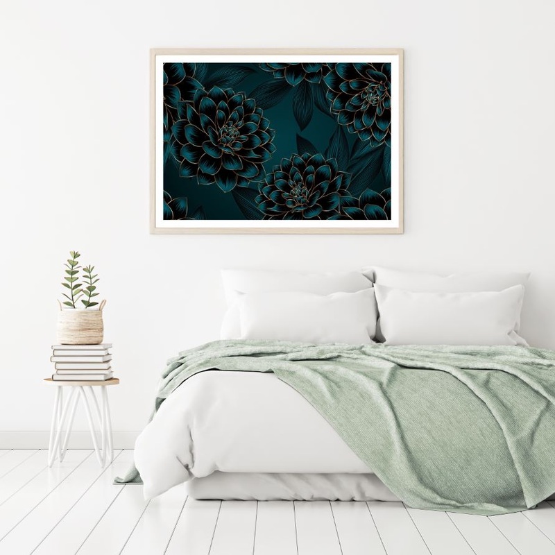 Abstract Green & Gold Flowers Home Decor Premium Quality Poster Print Choose Your Sizes
