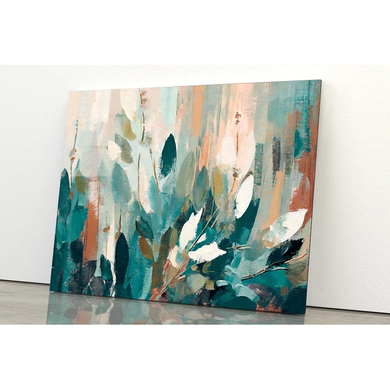 Abstract Leaves Oil Painting  Acrylic Glass Print Tempered Glass Wall Art 100% Made in Australia Ready to Hang