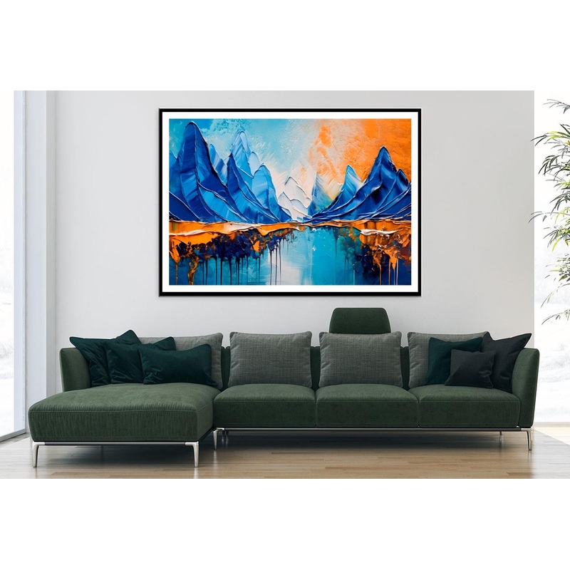 Abstract Mountain Oil Paint Home Decor Premium Quality Poster Print Choose Your Sizes