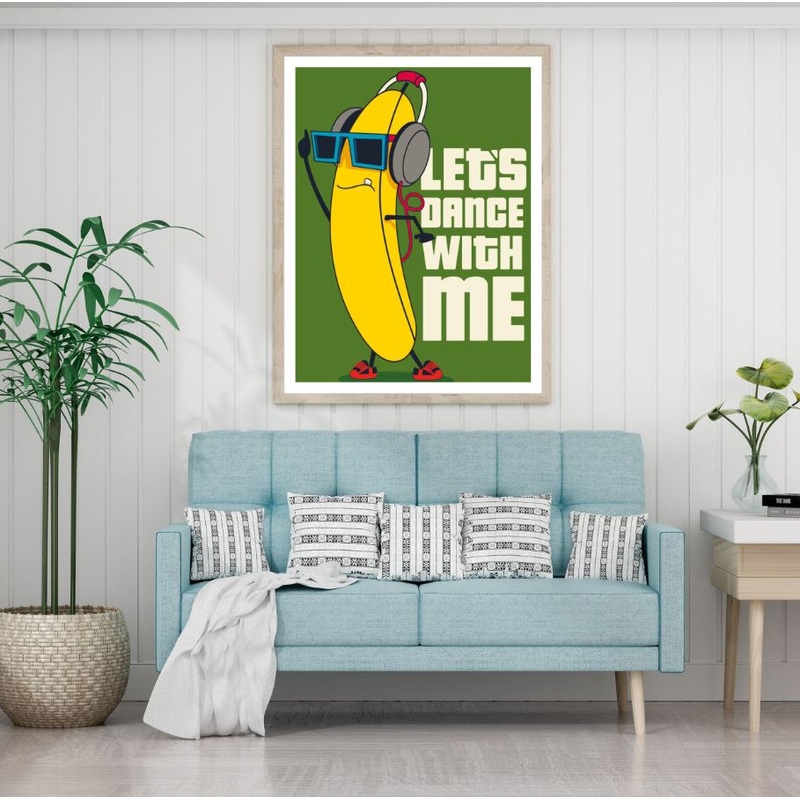 Banana & Quote Vector Art Design Home Decor Premium Quality Poster Print Choose Your Sizes
