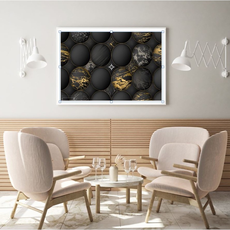 Black & Gold Abstract Circle Art Home Decor Premium Quality Poster Print Choose Your Sizes