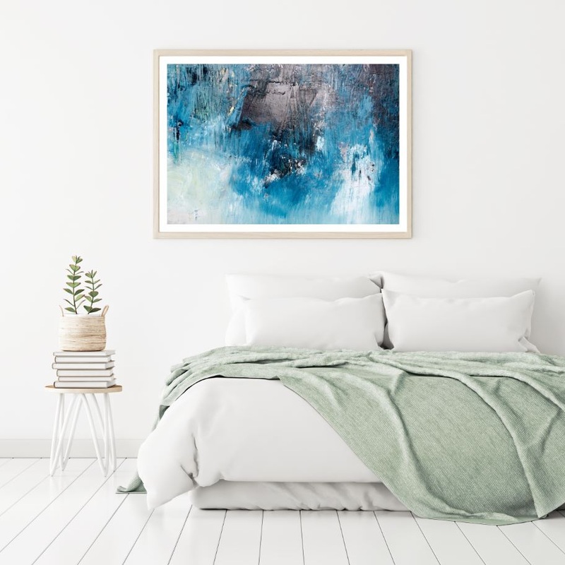 Blue & Black Abstract Painting Home Decor Premium Quality Poster Print Choose Your Sizes
