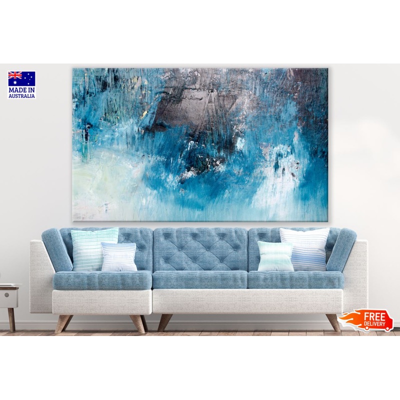 Blue & Black Abstract Painting Print 100% Australian Made
