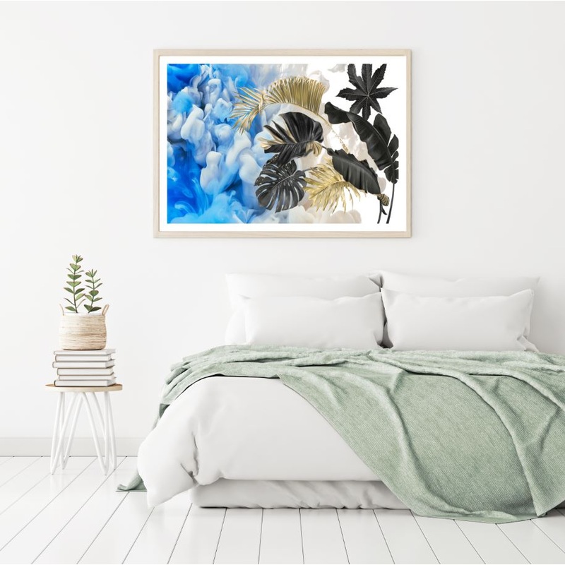 Blue & White Smoke with Leaves Home Decor Premium Quality Poster Print Choose Your Sizes