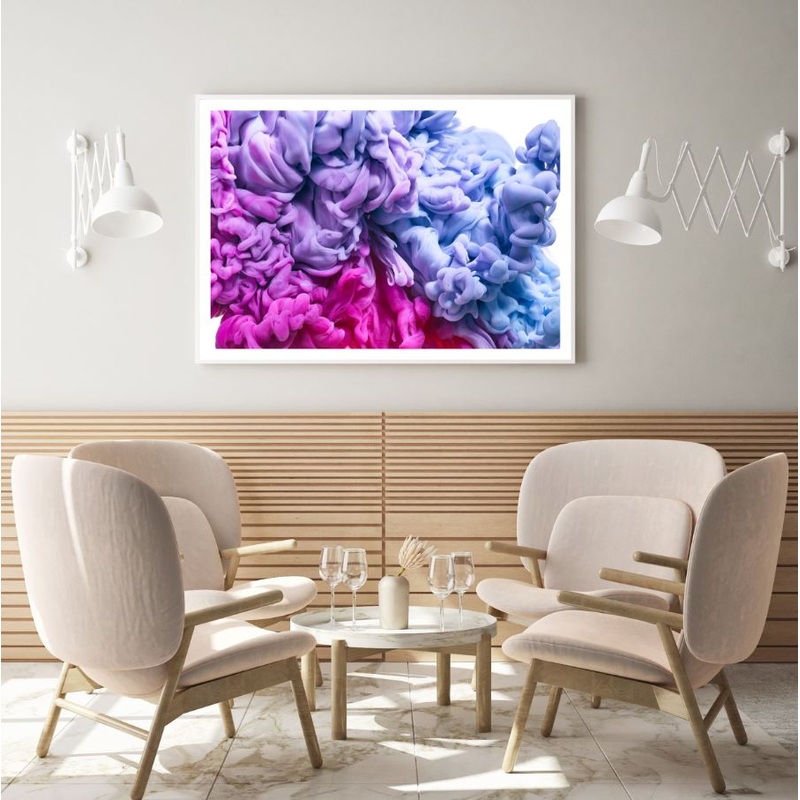 Pink & Blue Abstract Smoke Design Home Decor Premium Quality Poster Print Choose Your Sizes