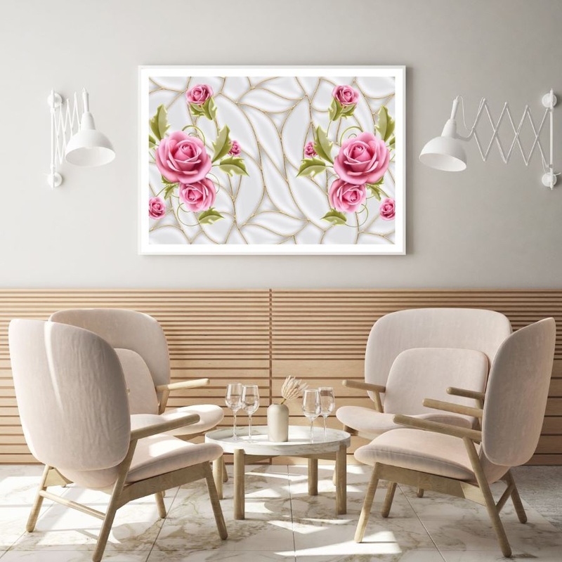 Pink Flower Vines 3D Design Home Decor Premium Quality Poster Print Choose Your Sizes
