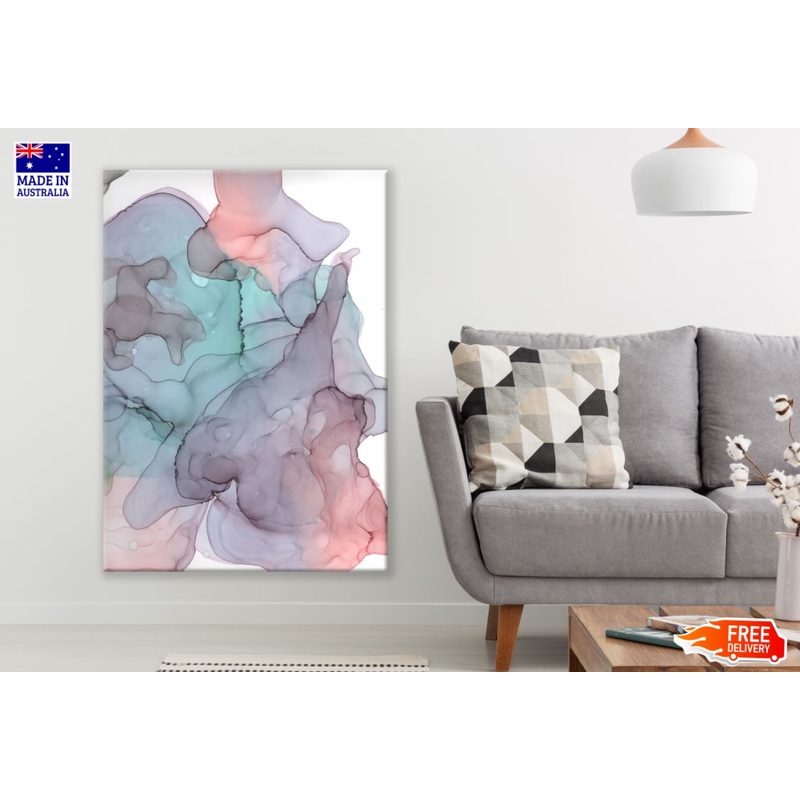 Pink Green Abstract Paint Design Print 100% Australian Made