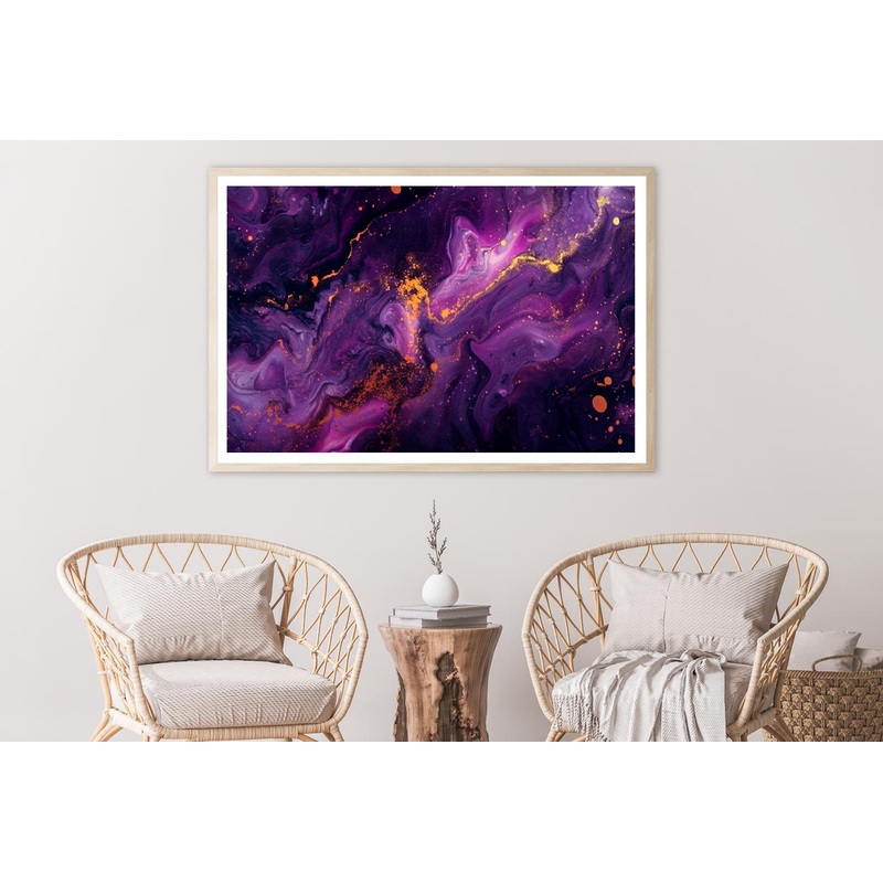 Purple Gold & Black Abstract Home Decor Premium Quality Poster Print Choose Your Sizes