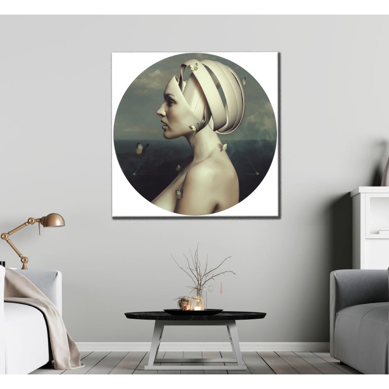 Square Canvas Abstract Girl Portrait Design High Quality Print 100% Australian Made