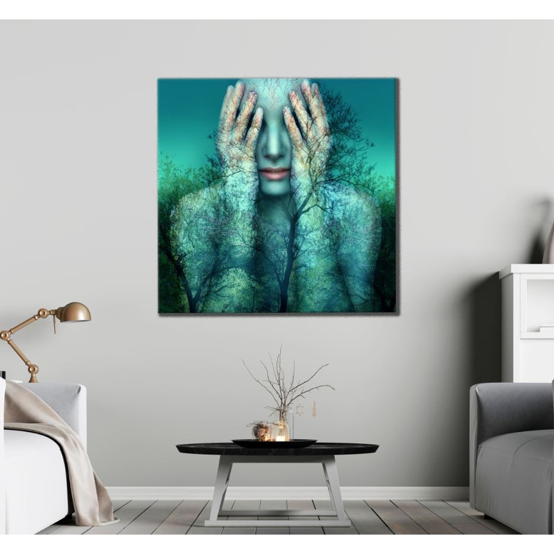 Square Canvas Woman & Trees Abstract Design High Quality Print 100% Australian Made