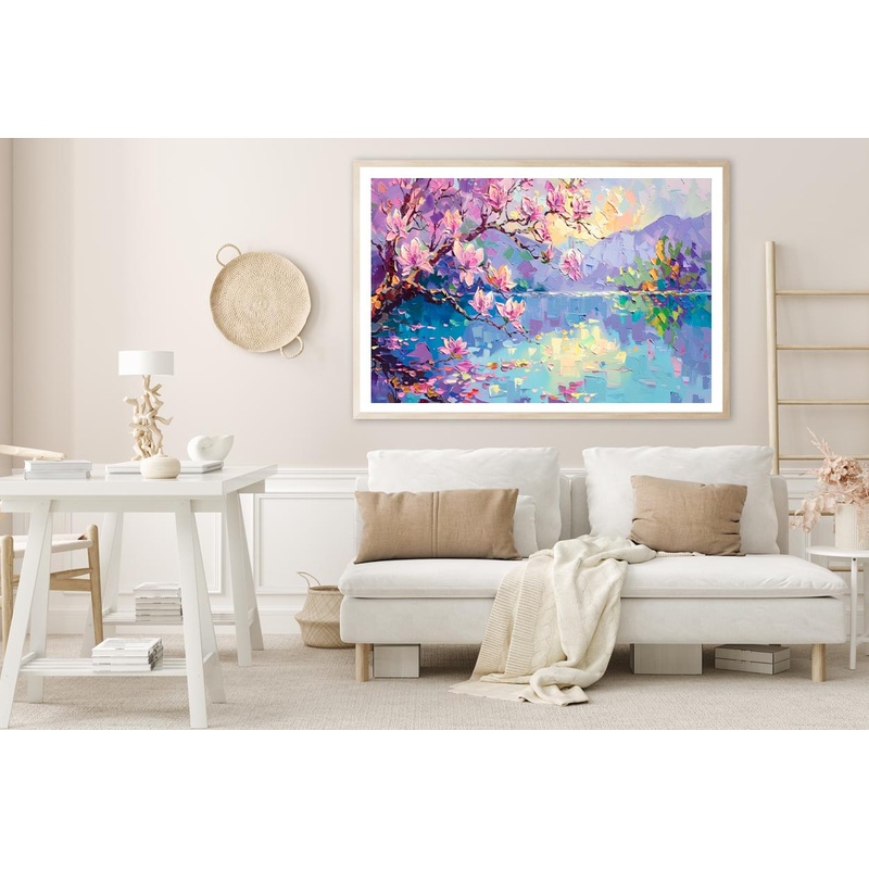 Watercolor Of Cherry Blossoms Landscape Home Decor Premium Quality Poster Print Choose Your Sizes