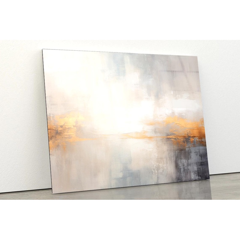 White Gold & Black Abstract  Acrylic Glass Print Tempered Glass Wall Art 100% Made in Australia Ready to Hang