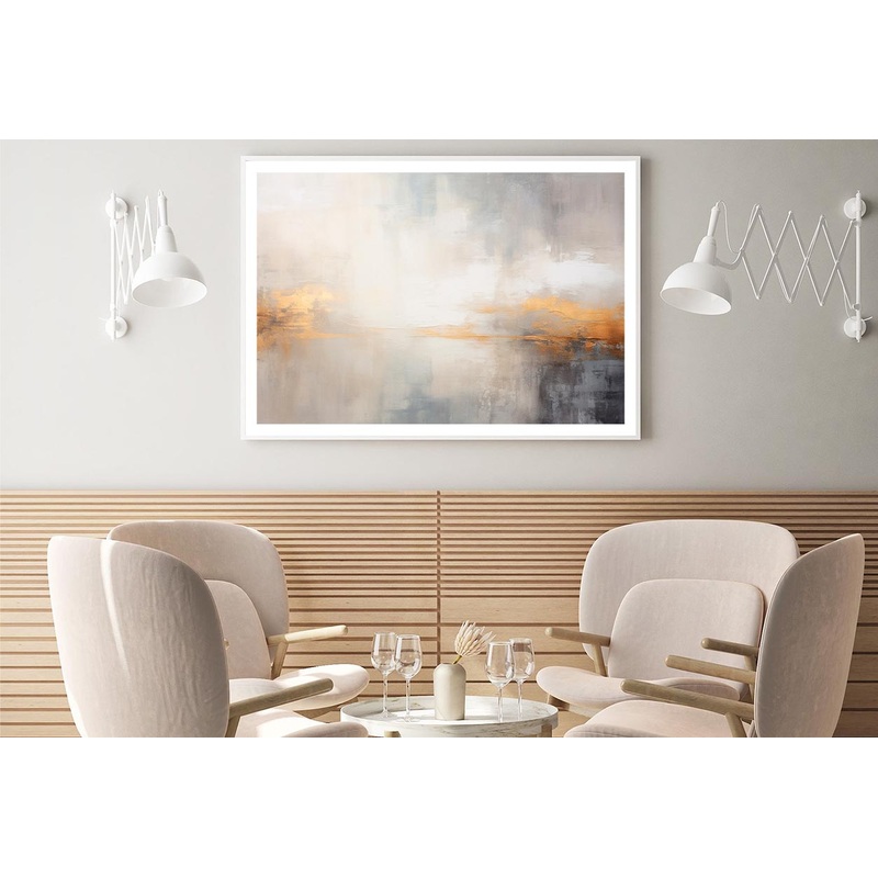 White Gold & Black Abstract Home Decor Premium Quality Poster Print Choose Your Sizes