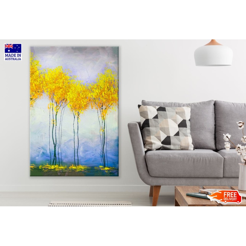 Yellow Trees Watercolor Painting Print 100% Australian Made