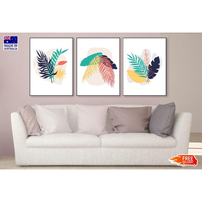 3 Set of Abstract Vector Design High Quality Print 100% Australian Made Wall Canvas Ready to Hang