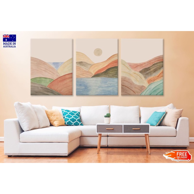 3 Set of Mountain View Art High Quality Print 100% Australian Made Wall Canvas Ready to Hang