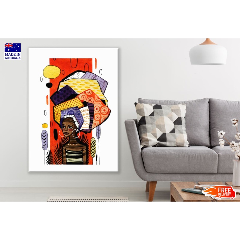 African Girl Vector Art Design Print 100% Australian Made