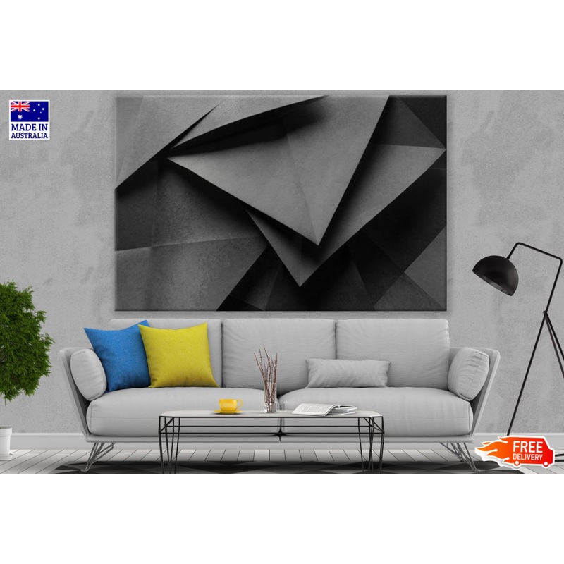 Black Abstract 3D Design Print 100% Australian Made