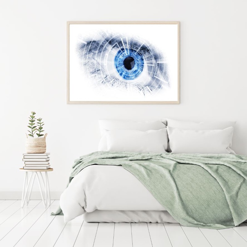 Blue Eye Abstract B&W Painting Home Decor Premium Quality Poster Print Choose Your Sizes
