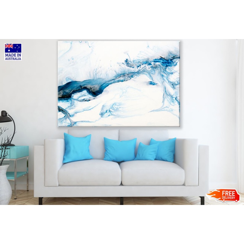 Blue & White Abstract Painting Print 100% Australian Made